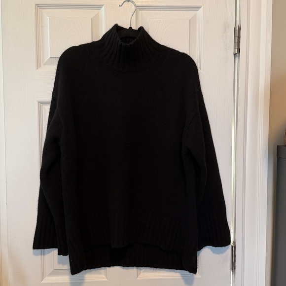 COS Chunky Pure Cashmere Mock-Neck Sweater Black Size Medium - Picture 8 of 14